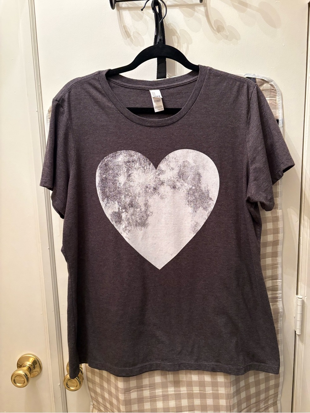 District Charcoal Short-Sleeve Tee with Distressed White Heart